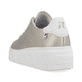 Goldene Rieker Damen Sneaker Low W0501-90 mit ultra leichter Plateausohle. Schuh von hinten.