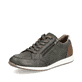 Grüne Rieker Herren Sneaker Low 11903-52 mit einem Reißverschluss. Schuh seitlich schräg.