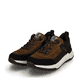 Braune Rieker Herren Sneaker Low U0100-22 mit wasserabweisender TEX-Membran. Schuhpaar seitlich schräg.