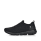Schwarze Rieker Damen Slipper 40405-00 mit super leichter und flexibler Sohle. Schuh Außenseite.