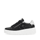 Schwarze Rieker Damen Sneaker Low W0505-00 mit einer dämpfenden Sohle. Schuh Außenseite.