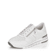 
Reinweiße remonte Damen Sneaker R6705-80 mit einer leichten Profilsohle. Schuh seitlich schräg