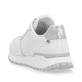 Weiße Rieker Damen Sneaker Low W0606-80 mit leichter und griffiger Sohle. Schuh von hinten.