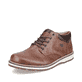 
Karamellbraune Rieker Herren Schnürschuhe 18440-25 mit einer robusten Profilsohle. Schuh seitlich schräg