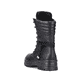 
Tiefschwarze Rieker Damen Schnürstiefel X8521-00 mit einer robusten Profilsohle. Schuh von hinten