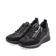 
Schwarze remonte Damen Sneaker D2401-02 mit einer flexiblen Sohle mit Keilabsatz. Schuhpaar schräg.