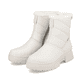 Weiße Rieker Damen Kurzstiefel W0373-80 mit wasserabweisender TEX-Membran. Schuhpaar seitlich schräg.