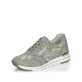 
Kaktusgrüne remonte Damen Sneaker R6700-52 mit einer leichten Profilsohle. Schuh seitlich schräg