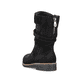 
Graphitschwarze Rieker Damen Kurzstiefel 73560-00 mit einer robusten Profilsohle. Schuh von hinten