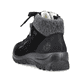 
Graphitschwarze Rieker Damen Schnürschuhe L7132-01 mit Schnürung und Reißverschluss. Schuh von hinten