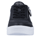 Graphitschwarze remonte Damen Sneaker D0J02-14 mit Reißverschluss. Schuh von vorne.