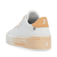 Weiße Rieker Damen Sneaker Low W0704-81 mit einer abriebfesten Sohle. Schuh von hinten.