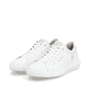 Weiße Rieker Herren Sneaker Low U1100-80 mit flexibler und super leichter Sohle. Schuhpaar seitlich schräg.