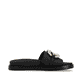 Schwarze Rieker Damen Pantoletten W1452-00 mit ultra leichter Sohle. Schuh Innenseite.
