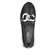 Schwarze Rieker Damen Loafer W1303-00 mit abriebfester Sohle. Schuh von oben.