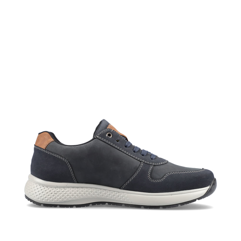 Blaugraue Rieker Herren Sneaker B7613-14 mit einer schockabsorbierenden Sohle. Schuh Innenseite.