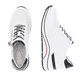 Weiße remonte Damen Sneaker D0T04-81 mit Reißverschluss sowie der Extraweite H. Schuh von oben, liegend.