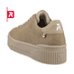 Beige Rieker EVOLUTION Damen Sneaker W0704-20 mit Schnürung sowie einer Plateausohle. Schuh von hinten.