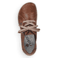 Kastanienbraune Rieker Damen Schnürschuhe 58821-22 mit einem Reißverschluss. Schuh von oben.
