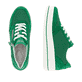 Grüne remonte Damen Sneaker D1C04-52 mit Reißverschluss sowie der Komfortweite G. Schuh von oben, liegend.