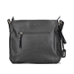 Rieker Damen Handtasche H1340-00 in Tiefschwarz aus Kunstleder mit Reißverschluss. Handtasche Rückseite.