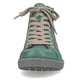 
Smaragdgrüne Rieker Damen Schnürschuhe Z1221-53 mit einer robusten Profilsohle. Schuh von vorne.