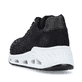 Schwarze Rieker Damen Sneaker Low N5201-00 mit flexibler Sohle. Schuh von hinten.
