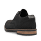 Tiefschwarze Rieker Herren Schnürschuhe 14608-00 mit der Komfortweite G 1/2. Schuh von hinten.