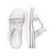 Graue Rieker Damen Pantoletten V02M6-40 mit einem Klettverschluss. Schuh von oben, liegend.