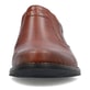 Kastanienbraune Rieker Herren Slipper 10350-24 mit einem Elastikeinsatz. Schuh von vorne.