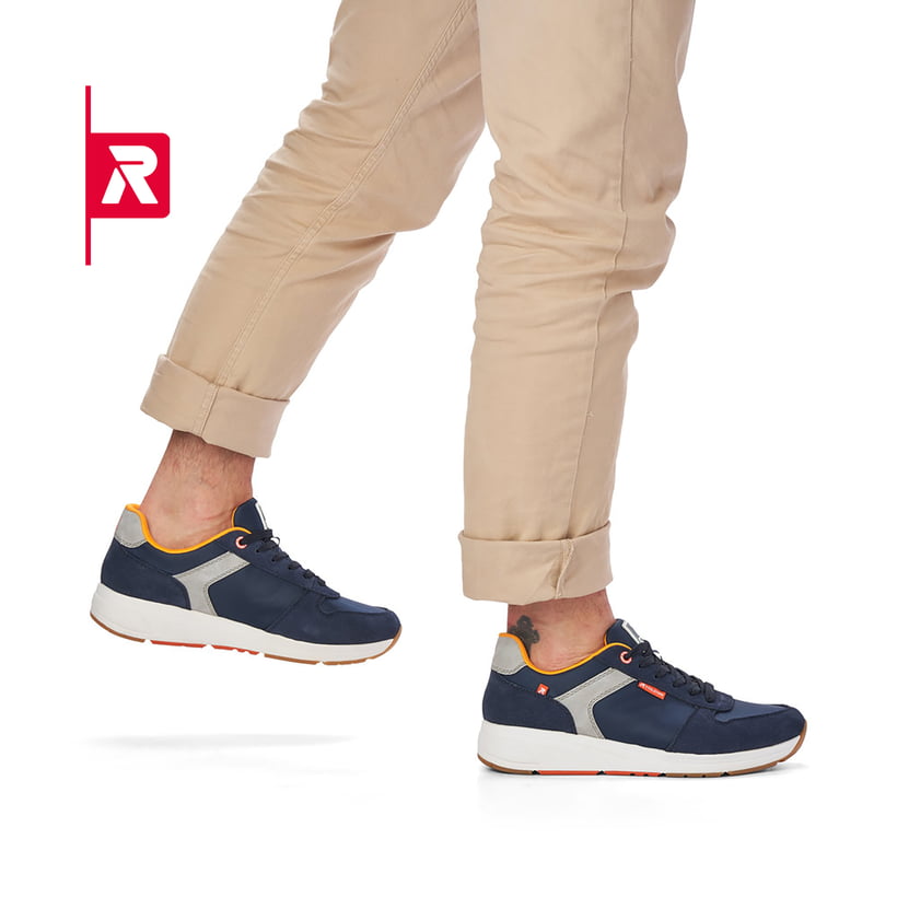 Rieker EVOLUTION Herren Sneaker navy-blue brighte-orange