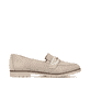 Hellbeige Rieker Damen Loafer 45301-60 mit einem Elastikeinsatz. Schuh Innenseite.