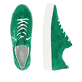Grüne remonte Damen Sneaker D0913-52 mit Schnürung sowie Komfortweite G. Schuh von oben, liegend.