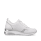 Kristallweiße remonte Damen Sneaker D2409-80 mit einer flexiblen Sohle mit Keilabsatz. Schuh Innenseite