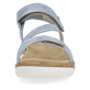 Blaue remonte Damen Riemchensandalen R6850-15 mit einem Klettverschluss. Schuh von vorne.
