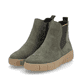 Grüne remonte Chelsea Boots D1T71-54 mit Reißverschluss sowie der Komfortweite G. Schuhpaar seitlich schräg.