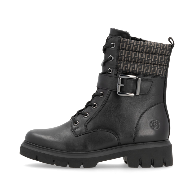 remonte Damen Schnürstiefel tiefschwarz