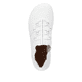Weiße Rieker Damen Slipper 52854-80 mit ultra leichter Sohle sowie Gummizug. Schuh von oben.