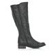 Tiefschwarze remonte Damen Hochschaftstiefel R3370-01 mit einer dämpfenden Profilsohle. Schuh Innenseite