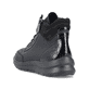 
Tiefschwarze Rieker Damen Schnürschuhe Z0040-01 mit Schnürung und Reißverschluss. Schuh von hinten