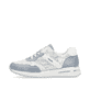 Weiße remonte Damen Sneaker D1G01-80 mit Schnürung sowie weichem Wechselfußbett. Schuh Außenseite.