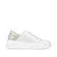 Weiße Rieker Damen Sneaker Low N5440-80 mit Schnürung sowie Ziernähten. Schuh Innenseite.