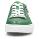 Grüne Rieker Damen Sneaker Low L59L1-52 mit einem Reißverschluss. Schuh von vorne.