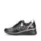 
Nachtschwarze remonte Damen Sneaker D2400-01 mit einer flexiblen Sohle mit Keilabsatz. Schuh Außenseite
