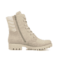 Beige Rieker Damen Biker Boots 78520-62 mit Schnürung und Reißverschluss. Schuh Innenseite