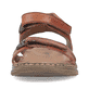 Braune Rieker Herren Sandalen 21461-24 mit einem Klettverschluss. Schuh von vorne.