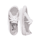 Weiße Rieker Damen Schnürschuhe 54516-80 mit Reißverschluss sowie Löcheroptik. Schuh von oben, liegend.