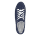 Blaue remonte Damen Sneaker D1C03-14 mit Schnürung sowie Ziernähten. Schuh von oben.