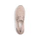 Zartrosane vegane Rieker Damen Loafer 58955-31 mit einem Elastikeinsatz. Schuh von oben.