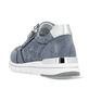 Pazifikblaue remonte Damen Sneaker R6700-13 mit einem Reißverschluss. Schuh von hinten.